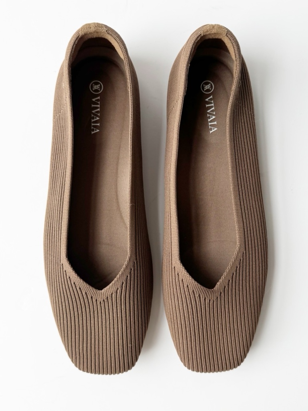 Vivaia Margot 2.0 Square Toe Ballet Flats in Espresso Taupe | 41 - Picture 2 of 11